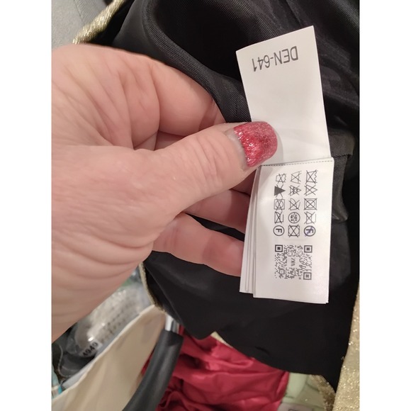 ZARA Metallic Gold Halter Neck Mini Dress Sparkle Party Occasion Size L - Picture 6 of 7